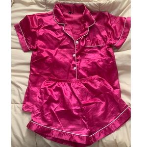 Pink Silk Pajama Set